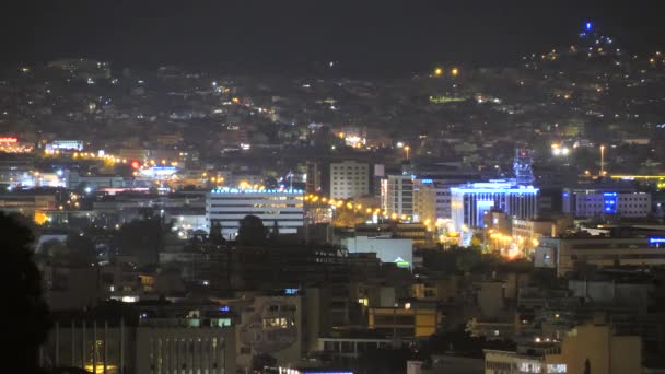 Athens Skyline at Night — Stock Video