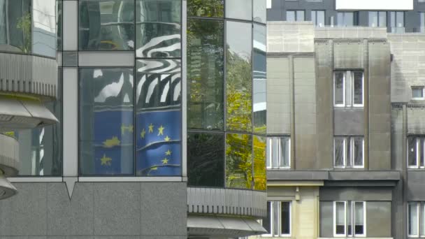 Kantoren van het EuropeesParlement in Brussel — Stockvideo