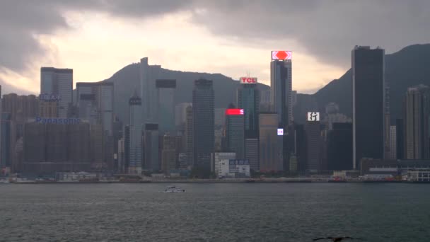 Hongkong Skyline ved Dusk – stockvideo