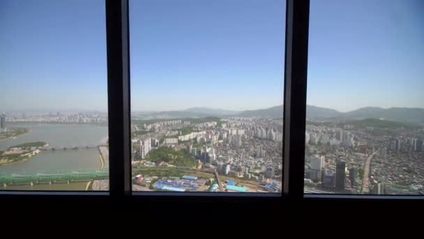Blick auf die Aussichtsplattform von seoul — Stockvideo