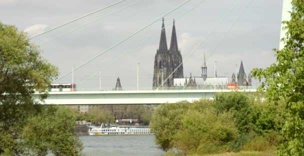 Seção da Ponte Severin em Colônia 4K — Vídeo de Stock