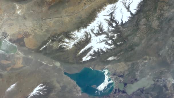 China y Kazajstán de imágenes graduadas de la ISS — Vídeos de Stock