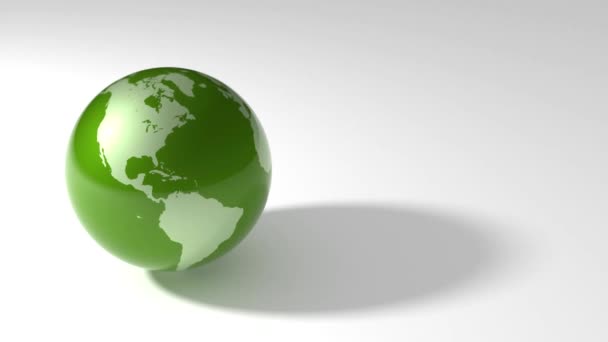 Lazo giratorio de mármol verde de la tierra — Vídeo de stock