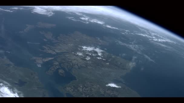 Severní Irsko a Skotsko z vesmíru — Stock video