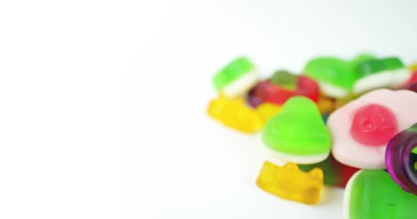 Tracking Past Pile of Candy — Stock Video