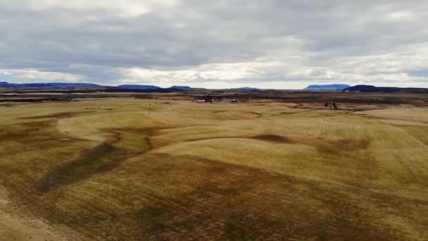 Vista aérea del paisaje islandés — Vídeo de stock