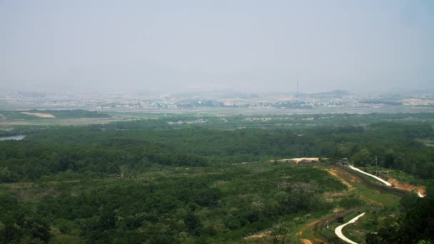 Zona smilitarizzata al confine con la Corea del Sud — Video Stock