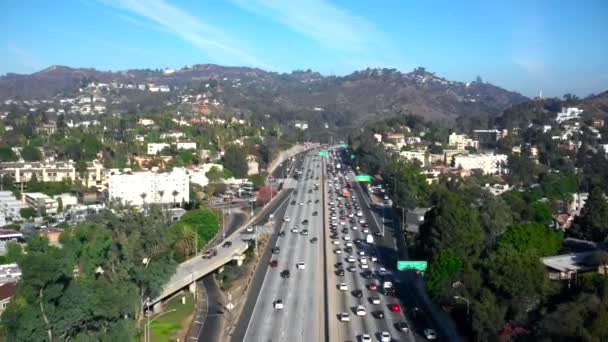 Vista aérea da auto-estrada de Hollywood — Vídeo de Stock