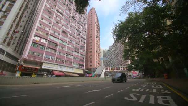 Tranquila carretera en la ciudad de Hong Kong — Vídeo de stock