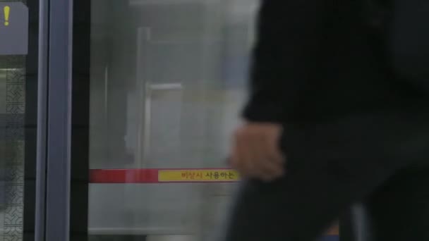 Tåg anländer till en Seoul Station — Stockvideo