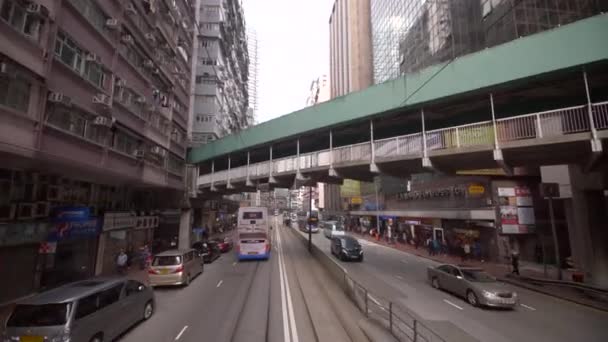 Viajando pelo centro de Hong Kong — Vídeo de Stock