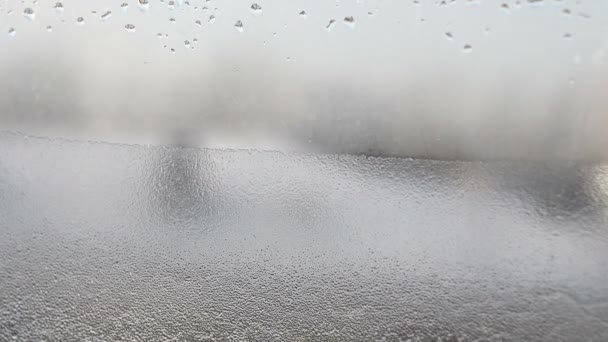 Frost Auf Einer Fensterscheibe — Stockvideo