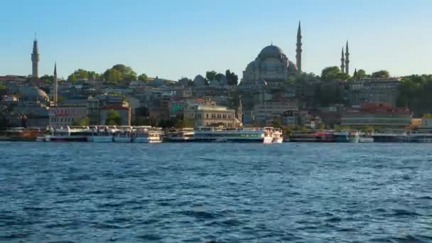 Noite Istanbul Navios Recreio — Vídeo de Stock