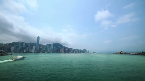 Barcos Puerto Hong Kong — Vídeos de Stock