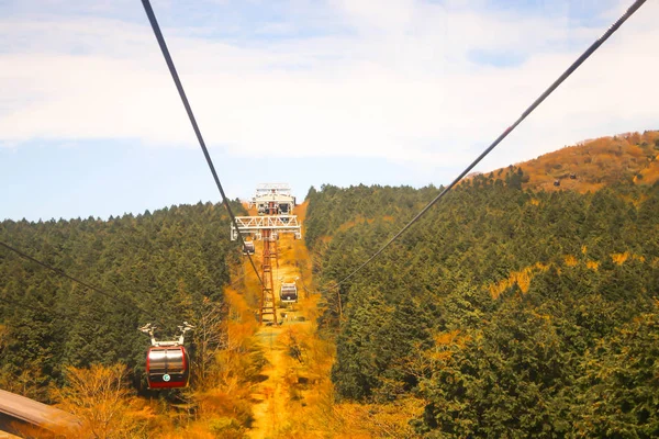 Closeup Many Ropeway Owakudani Hakone Japan — Stock Photo, Image