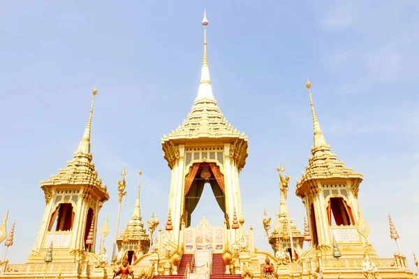 Bangkok Thailand November 2017 Closeup Golden Royal Crematorium King Bhumibol — стокове фото
