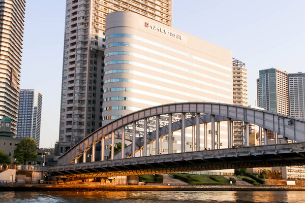 JAPAN - April 21th 2018 View of bridge and cityscape at sumida river viewpoint,Japan