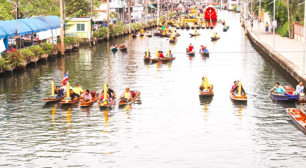 Samutsakorn Thailand July Buddhists Prepare Candle Festival Parade Boat Katumban — Stock Photo, Image