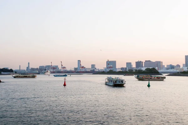 隅田川の眺め 東京のいくつかのボートの風景 — ストック写真