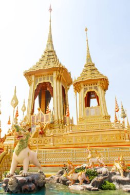 Bangkok, Tayland - 04 Kasım 2017; Kraliyet krematoryum için Kral Bhumibol Adulyadej Kasım 04, altın, 2017.Jpg