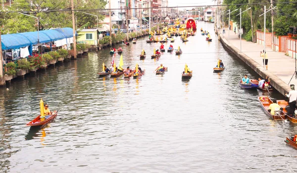 Samutsakorn Thailand Juli Buddhisten Candle Festival Parade Mit Boot Bei — Stockfoto