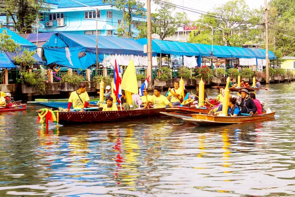 Samutsakorn Thailand Juli Boeddhisten Doen Kaars Festival Parade Door Boot — Stockfoto