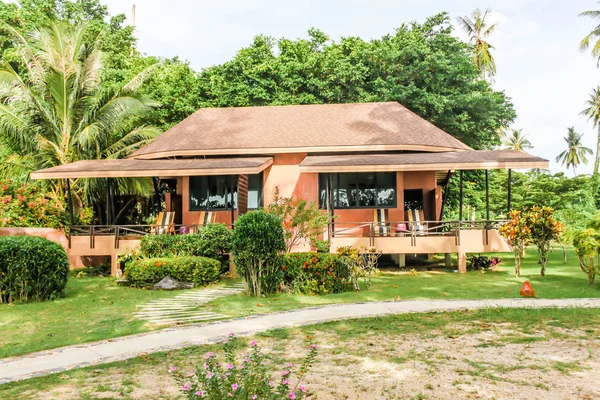 Paysage Bungalows Simples Marron Thaïlande Koh Mak Île — Photo