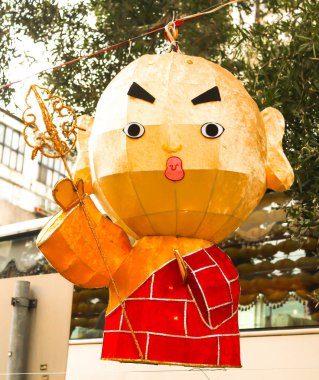 Tayvan'da büyük Buda fener süslemeleri yakın