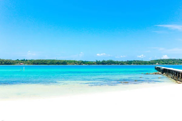 Beleza Mar Azul Areia Branca Com Céu Azul Tailândia — Fotografia de Stock