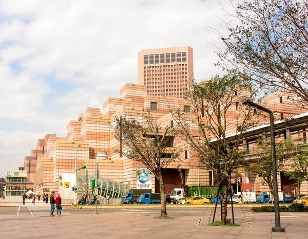 Taipei Taiwan Februari 2016 Landschap Van Bruin Modern Gebouw Buurt — Stockfoto