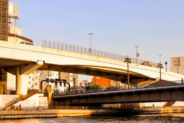 Görüş görmek sumida nehir bakış açısı ve Tokyo köprü manzara