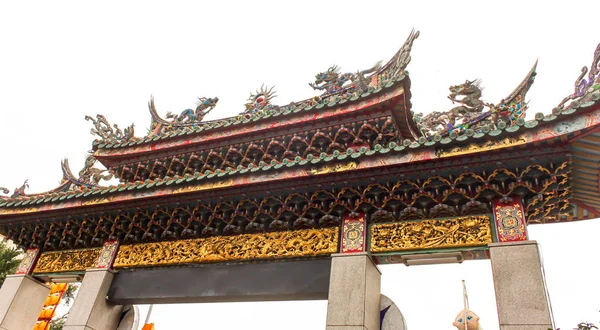 Gezichtspunt Van Ingang Longshan Tempel Taiwan — Stockfoto