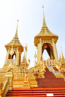 Bangkok, Tayland - 04 Kasım 2017; 04 Kasım 2017, Tayland'da Royal krematoryum çevresinde mimarisi