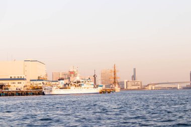 Tokyo'daki sumida nehir bakış açısı, bir tekne görünümünü