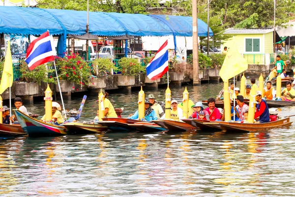 Samutsakorn Thailand July Thailand Parading Boat Traditional Candles Katumban Samutsakorn — Stock Photo, Image