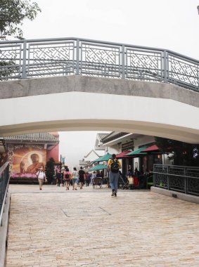 Nongping, Hongkong - 29 Mart 2019 İnsanların Görüşleri seyahat in tadını çıkarıyor