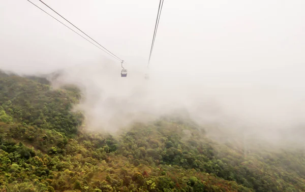 View Cablecar Way Fog Nongping Village Hongkong — Stock Photo, Image