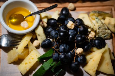 Corylus avellane Bir fındık yeşil yaprakları ve çapraz çizgiler bulanık bir arka plan üzerinde yakın iki yeşil yaprakları ile bir dal üzerinde bir boruyeşil düz sarılmış. Dikey yönlendirme.