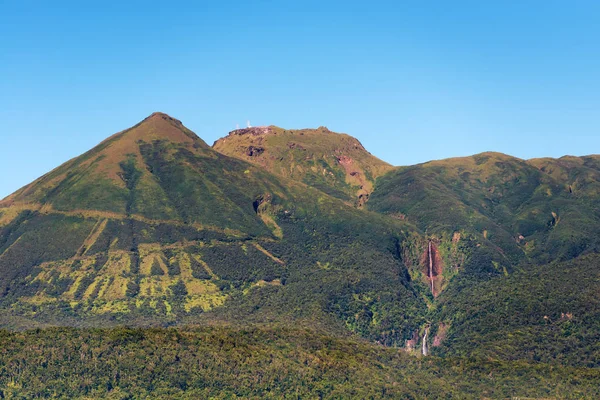 Guadalupe Indias Occidentales Francesas Rara Vista Del Volcán Soufriere Sin —  Fotos de Stock