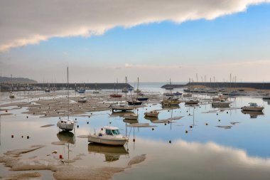 Marinada düşük tide, sabah aydınlatma, Jard Sur Mer, Vendee, Fransa.