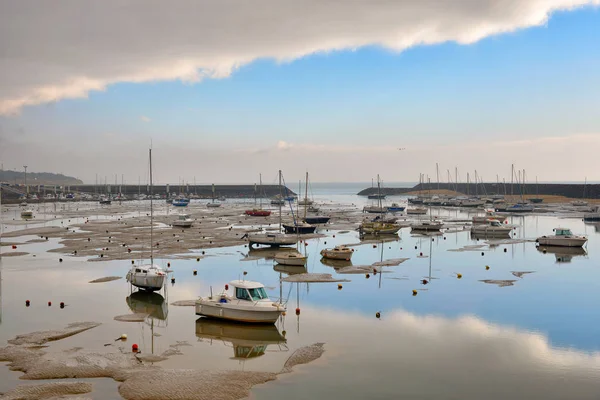 Marina Apály Idején Reggel Világítás Jard Sur Mer Vendée Franciaország — Stock Fotó