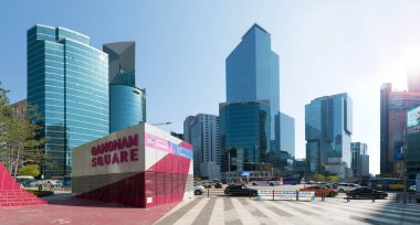 Gangnam Square, Central Seoul, Güney Kore, panoramik manzara
