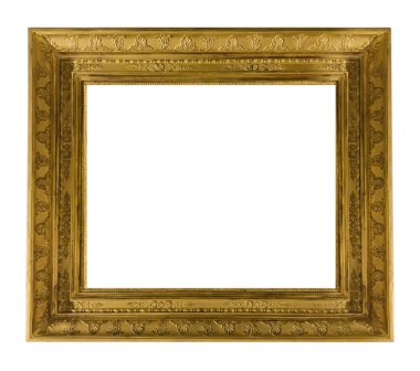 antika altın dokulu başyapıt çerçeve üzerinde beyaz artalanları izole boşaltmak ile
