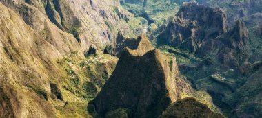 cirque of mafate, highland of the reunion island , view from maido summit. clipart