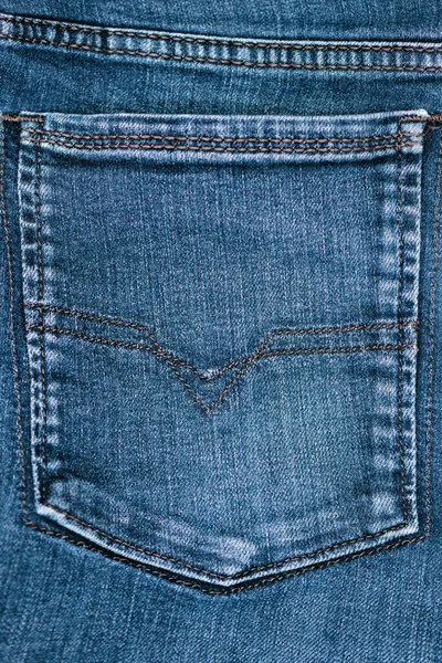 Estrecha Vista Azul Denim Piedra Lavada Bolsillo Jean Trasero — Foto de Stock