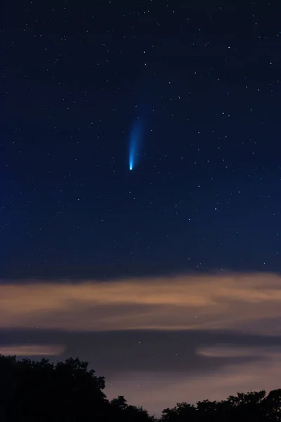 Neowise Comet Dark Cloudy Starry Sky Royalty Free Stock Images