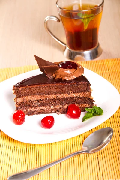 Chocolate Cake Plate — Stock Photo, Image