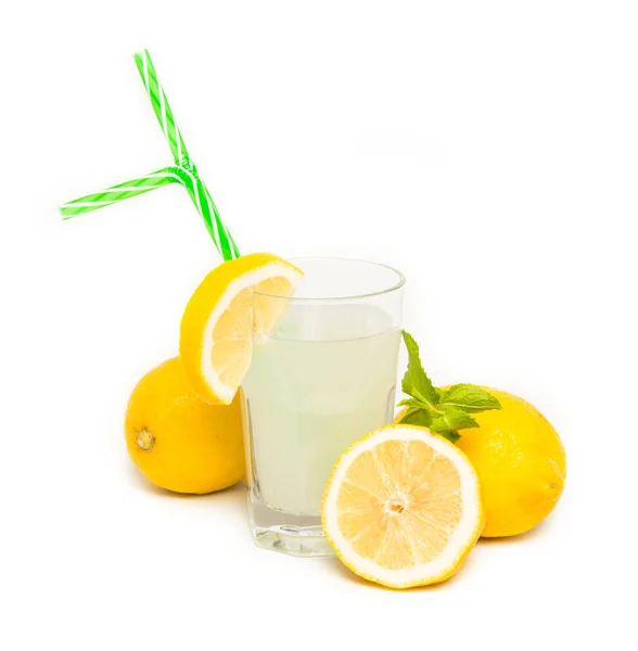 Limonade Auf Weißem Hintergrund Stockbild