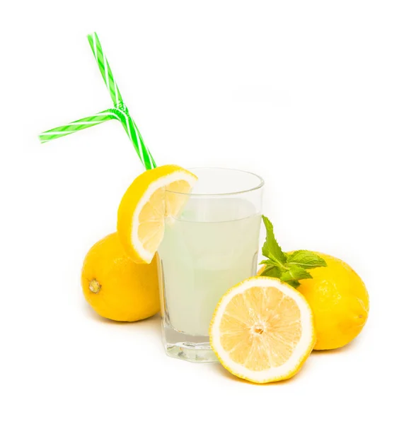 Limonade Witte Achtergrond Stockfoto