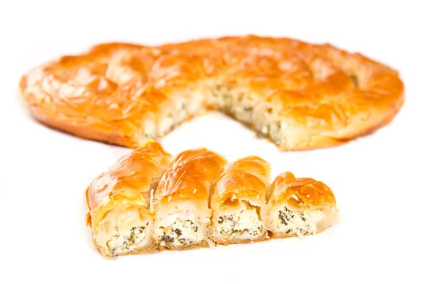 Stuk Van Een Taart Met Kaas Dille — Stockfoto